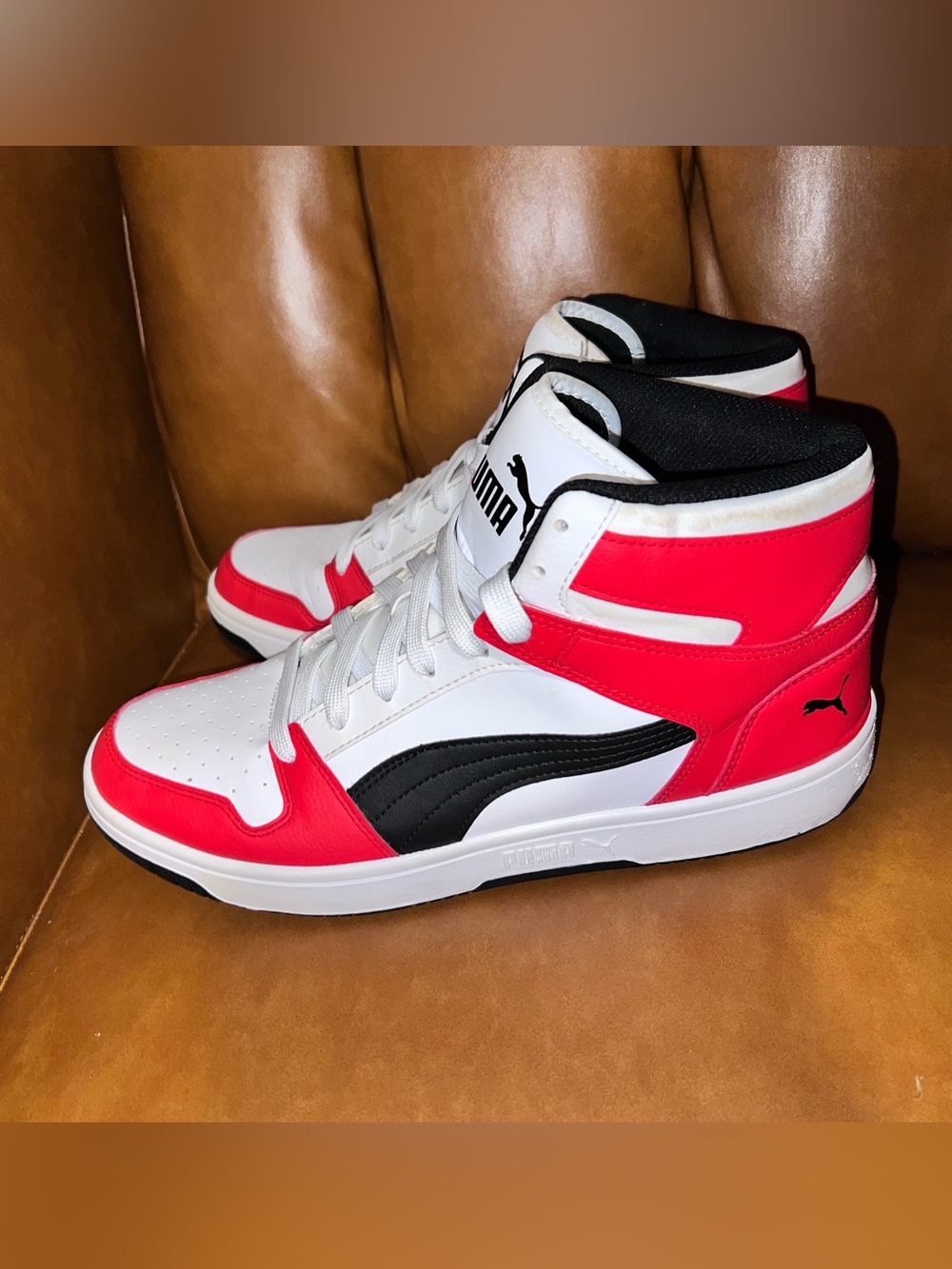 Puma Rebound LayUp SL 'White High Risk Red' men’s 10.5